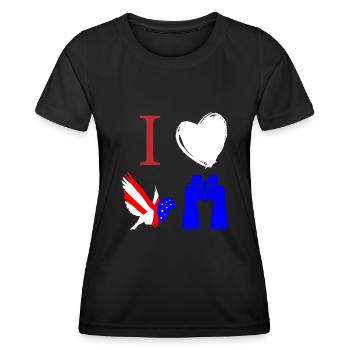 Observation des oiseaux, ornithologie - T-shirt sport Femme - noir - Devant - AI Model Female 172 light (172cm)
