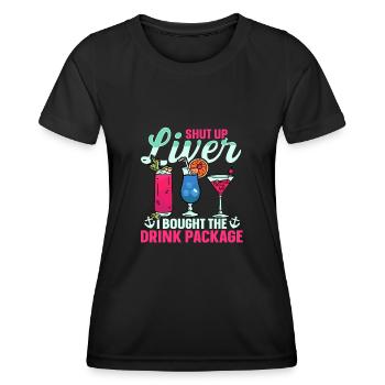 J’ai acheté le forfait boisson Fun Cruise - T-shirt sport Femme - noir - Devant - AI Model Female 172 light (172cm)