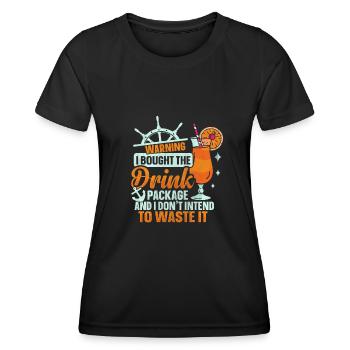 J’ai acheté le forfait boisson Cruise Holiday - T-shirt sport Femme - noir - Devant - AI Model Female 172 light (172cm)