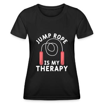 Rope jumping Skipping rope Rope jumping Skipping - Women's Functional T-Shirt - black - Front - AI Model Female 172 light (172cm)