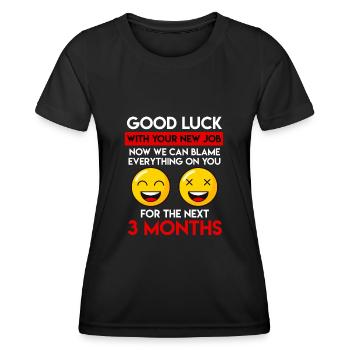 Viel Glück Jobwechsel Verabschiedung Kollege - Frauen Funktions-T-Shirt - Schwarz - Vorne - AI Model Female 172 light (172cm)