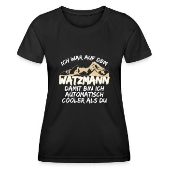 Watzmann Wandern Watzmannmassiv - Frauen Funktions-T-Shirt - Schwarz - Vorne - AI Model Female 172 light (172cm)
