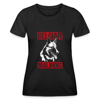 Belgian Malinois Hunde - Frauen Funktions-T-Shirt - Schwarz - Vorne - AI Model Female 172 light (172cm)