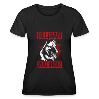Belgian Malinois Hunde - Frauen Funktions-T-Shirt - Schwarz - Vorne - AI Model Female 172 light (172cm)