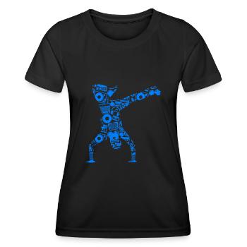 Breakdance Sillhouette Street Dance Breakdance Ges - Frauen Funktions-T-Shirt - Schwarz - Vorne - AI Model Female 172 light (172cm)