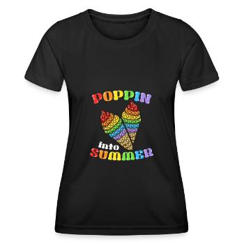 Eiscreme Liebhaber Eis Essen Sommer Eisdiele - Frauen Funktions-T-Shirt - Schwarz - Vorne - AI Model Female 172 light (172cm)