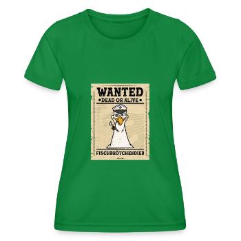 Fischbrötchen Möwe Norddeutsch - Frauen Funktions-T-Shirt - Kelly Green - Vorne - AI Model Female 172 dark (172cm)
