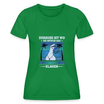 Fischbrötchen Möwe Norddeutsch - Frauen Funktions-T-Shirt - Kelly Green - Vorne - AI Model Female 172 dark (172cm)