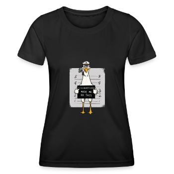 Fischbrötchen Möwe Norddeutsch - Frauen Funktions-T-Shirt - Schwarz - Vorne - AI Model Female 172 light (172cm)