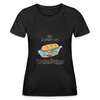 Zukunft des Fischbrötchens Norddeutsch - Frauen Funktions-T-Shirt - Schwarz - Vorne - AI Model Female 172 light (172cm)