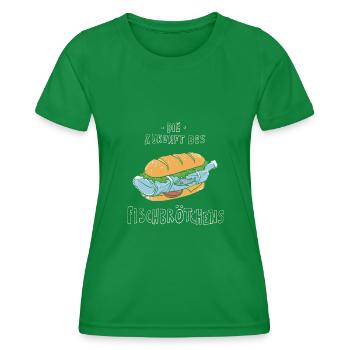 Zukunft des Fischbrötchens Norddeutsch - Frauen Funktions-T-Shirt - Kelly Green - Vorne - AI Model Female 172 dark (172cm)