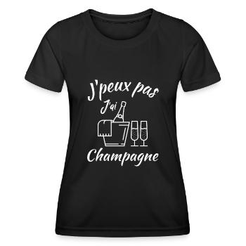 Femme humour Alcool jpeux pas j'ai - T-shirt sport Femme - noir - Devant - AI Model Female 172 light (172cm)