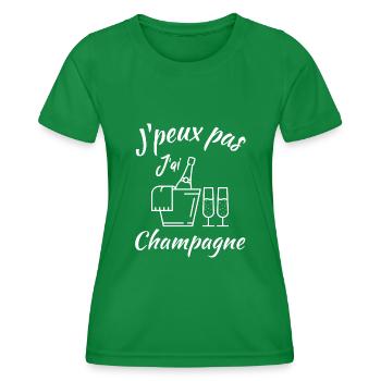 Femme humour Alcool jpeux pas j'ai - T-shirt sport Femme - vert - Devant - AI Model Female 172 dark (172cm)