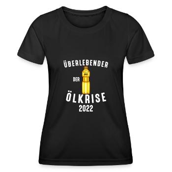 Überlebender der Ölkrise 2022 - Frauen Funktions-T-Shirt - Schwarz - Vorne - AI Model Female 172 light (172cm)