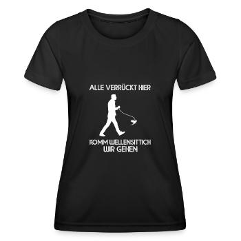 Alle Verrückt Hier Komm Wellensittich Wir Gehen - Frauen Funktions-T-Shirt - Schwarz - Vorne - AI Model Female 172 light (172cm)