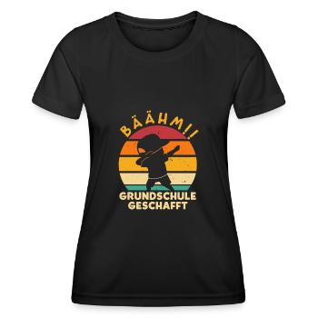 Bäähm Grundschule geschafft - Frauen Funktions-T-Shirt - Schwarz - Vorne - AI Model Female 172 light (172cm)