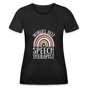 Speech Language Pathologist Speech Therapy SLP - Frauen Funktions-T-Shirt - Schwarz - Vorne - AI Model Female 172 light (172cm)