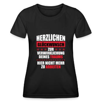 Jobwechsel Arbeitskollege lustig Verabschiedung - Frauen Funktions-T-Shirt - Schwarz - Vorne - AI Model Female 172 light (172cm)