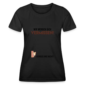 Wir werden dich vermissen Abschied Kollege - Frauen Funktions-T-Shirt - Schwarz - Vorne - AI Model Female 172 light (172cm)