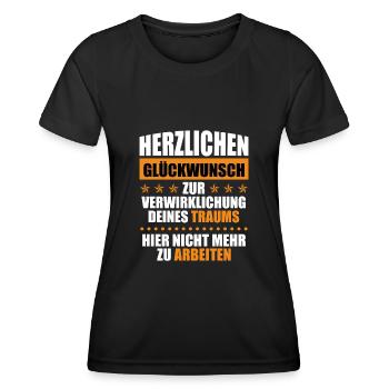 Jobwechsel Arbeitskollege lustig Verabschiedung - Frauen Funktions-T-Shirt - Schwarz - Vorne - AI Model Female 172 light (172cm)