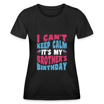 Anniversaire Fête d’anniversaire du frère Fête d’anniversaire des enfants - T-shirt sport Femme - noir - Devant - AI Model Female 172 light (172cm)