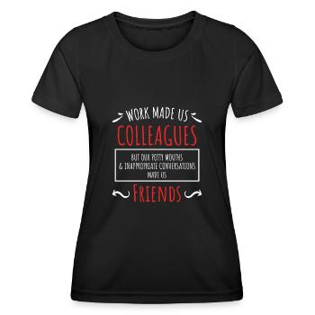 Arbeitskollege Freund Verabschiedung Jobwechsel - Frauen Funktions-T-Shirt - Schwarz - Vorne - AI Model Female 172 light (172cm)