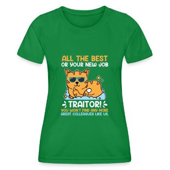 Tous les meilleurs traîtres Collègue de changement d’emploi - T-shirt sport Femme - vert - Devant - AI Model Female 172 dark (172cm)