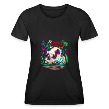 Psychedelic Magic Mushroom - Space Shroom - Frauen Funktions-T-Shirt - Schwarz - Vorne - AI Model Female 172 light (172cm)