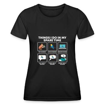 Ornithologue Vogebesitzer Budensitting Lovers - T-shirt sport Femme - noir - Devant - AI Model Female 172 light (172cm)