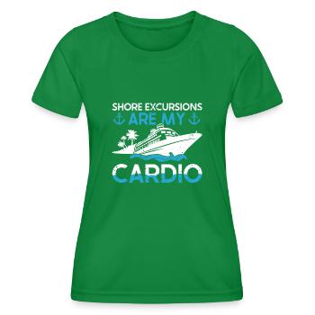 Les excursions à terre sont ma croisière cardio - T-shirt sport Femme - vert - Devant - AI Model Female 172 dark (172cm)