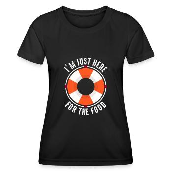Je suis juste ici pour la croisière gastronomique - T-shirt sport Femme - noir - Devant - AI Model Female 172 light (172cm)