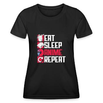 Funny Anime Gift - Women's Functional T-Shirt - black - Front - AI Model Female 172 light (172cm)