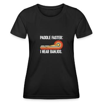 Paddle faster I Hear Banjos Table Tennis - Women's Functional T-Shirt - black - Front - AI Model Female 172 light (172cm)