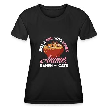 Funny Anime Gift - Women's Functional T-Shirt - black - Front - AI Model Female 172 light (172cm)