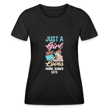 Funny Anime Gift - Women's Functional T-Shirt - black - Front - AI Model Female 172 light (172cm)