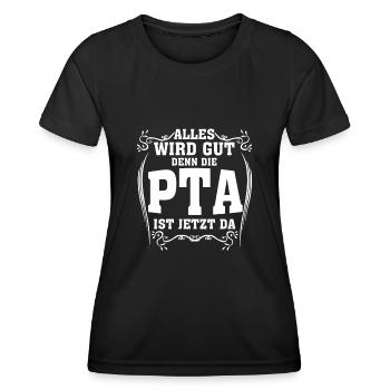 Die PTA ist da Apotheke - Frauen Funktions-T-Shirt - Schwarz - Vorne - AI Model Female 172 light (172cm)