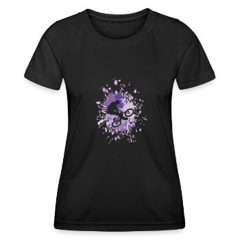 Vélo Astuces Color Splash - T-shirt sport Femme - noir - Devant - AI Model Female 172 light (172cm)