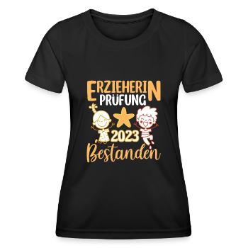 Erzieherin Prüfung 2023 bestanden Kita - Frauen Funktions-T-Shirt - Schwarz - Vorne - AI Model Female 172 light (172cm)