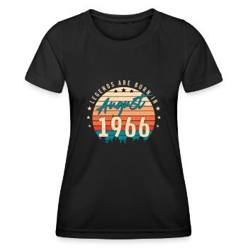 Vintage 1966 Im August - Frauen Funktions-T-Shirt - Schwarz - Vorne - AI Model Female 172 light (172cm)