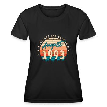 1993 August Gift Idea - Women's Functional T-Shirt - black - Front - AI Model Female 172 light (172cm)