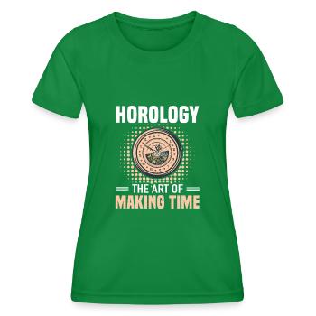 Horology Art Making Time Chronograph Uhrmacher - Frauen Funktions-T-Shirt - Kelly Green - Vorne - AI Model Female 172 dark (172cm)