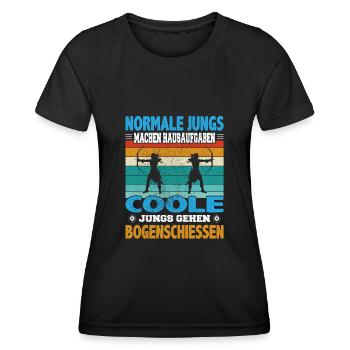 Witziger Bogenschützen Spruch für Jungs für den - Frauen Funktions-T-Shirt - Schwarz - Vorne - AI Model Female 172 light (172cm)