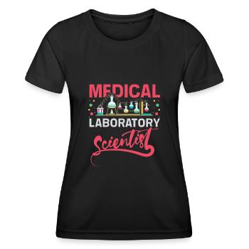 Sientiste de laboratoire médical - T-shirt sport Femme - noir - Devant - AI Model Female 172 light (172cm)