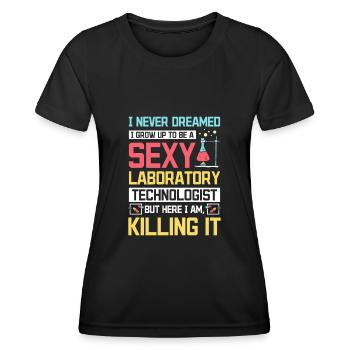 Sexy laboratory technologist - Women's Functional T-Shirt - black - Front - AI Model Female 172 light (172cm)