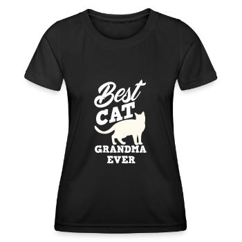 Cat Cats Grandmother - Women's Functional T-Shirt - black - Front - AI Model Female 172 light (172cm)