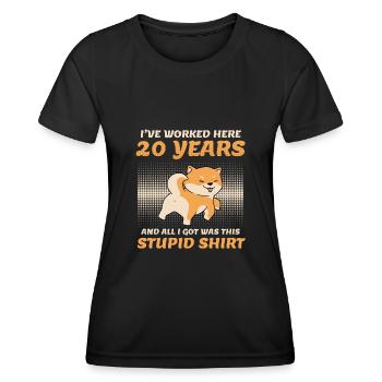 20 ans de service Anniversaire de l’entreprise 20 ans - T-shirt sport Femme - noir - Devant - AI Model Female 172 light (172cm)