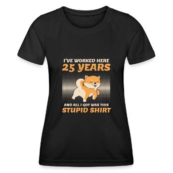 Anniversaire de service 25 ans anniversaire de l’entreprise - T-shirt sport Femme - noir - Devant - AI Model Female 172 light (172cm)