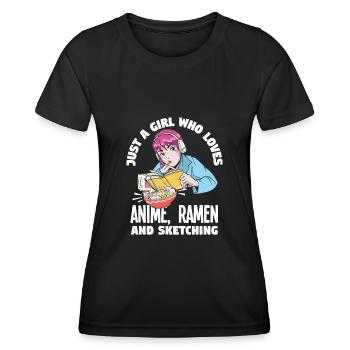 Funny Anime Gift - Women's Functional T-Shirt - black - Front - AI Model Female 172 light (172cm)