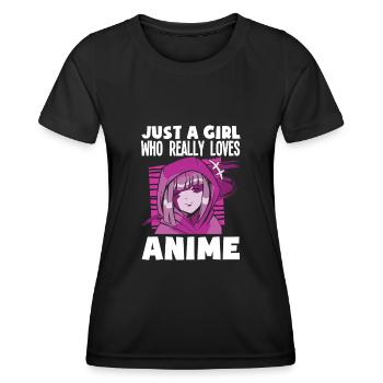 Funny Anime Gift - Women's Functional T-Shirt - black - Front - AI Model Female 172 light (172cm)