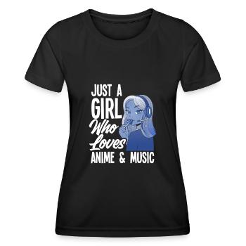 Funny Anime Gift - Women's Functional T-Shirt - black - Front - AI Model Female 172 light (172cm)